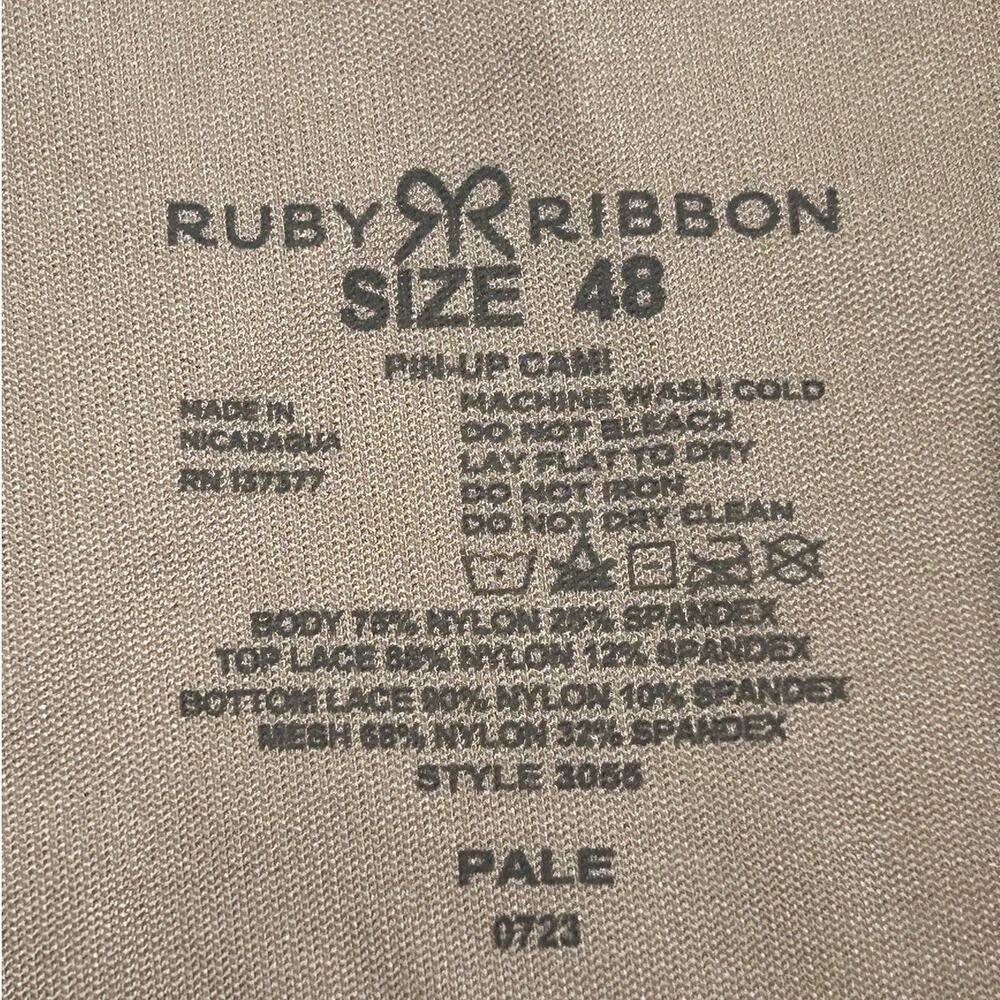 Ruby Ribbon Pin-Up Cami Lace Inserts Shapewear Style 3055 Pale Women's 48 NIB - Picture 2 of 8